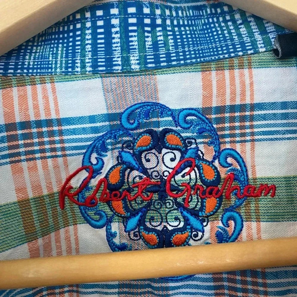 Robert Graham Mens Long Sleeve Plaid Button Down Short Size 2XL Business Casual - Picture 7 of 9